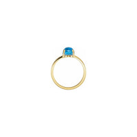 Oval Swiss Blue Topaz Cabochon Ring yellow (14K) setting - Popular Jewelry - New York