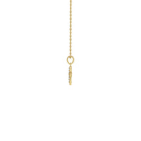 Petite Diamond Cross Necklace yellow (14K) side - Popular Jewelry - New York