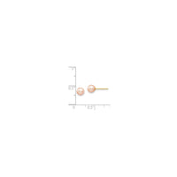 Pink Pearl Stud Earrings (14K) scale - Popular Jewelry - New York