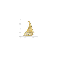 Ribbed Sailboat with Waves Charm (14K) scale - Popular Jewelry - New York