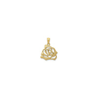 Rose Beaded Contour Pendant (14K) front - Popular Jewelry - New York