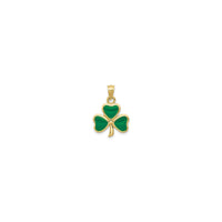 Shamrock Enameled Pendant (14K) front - Popular Jewelry - New York