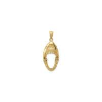 Shark Head Mouth Open Pendant (14K) front open - Popular Jewelry - New York