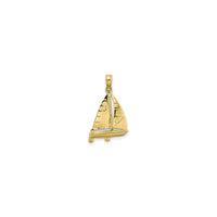 Textured 3D Sailboat Pendant (14K) front - Popular Jewelry - New York