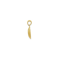Textured Football Pendant (14K) side - Popular Jewelry - New York