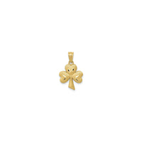 Textured Shamrock Pendant (14K) front - Popular Jewelry - New York