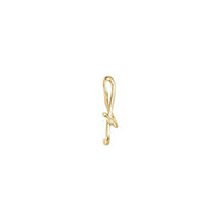 Treble Clef Musical Note Pendant yellow (14K) side - Popular Jewelry - New York
