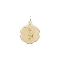 Treble Clef Scalloped Disc Charm yellow (14K) main - Popular Jewelry - New York