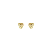Triangle Knot Stud Earrings yellow (14K) front - Popular Jewelry - New York