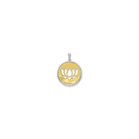 Two-Tone Diamond Lotus Flower Medallion Pendant (14K) back - Popular Jewelry - New York