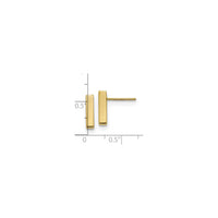 Vertical Straight Bar Stud Earrings yellow (14K) scale - Popular Jewelry - New York