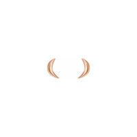 Crescent Moon Stud Earrings rose (14K) front - Popular Jewelry - New York