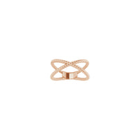 Criss-Cross Rope Ring rose (14K) front - Popular Jewelry - New York