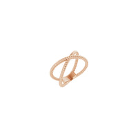 Criss-Cross Rope Ring rose (14K) main - Popular Jewelry - New York