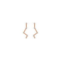 Diamond Constellation Ear Climbers rose (14K) front - Popular Jewelry - New York