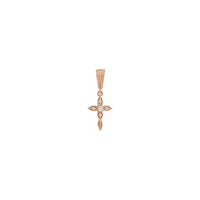 Diamond Drop Cross Pendant rose (14K) front - Popular Jewelry - New York