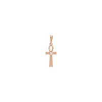 Diamond Incrusted Ankh Pendant rose (14K) front - Popular Jewelry - New York