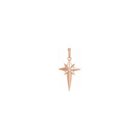 Diamond Incrusted Celestial Cross Pendant rose (14K) front - Popular Jewelry - New York