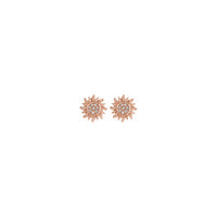 Diamond Sun Stud Earrings rose (14K) front - Popular Jewelry - New York