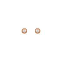 Floral-Inspired Diamond Stud Earrings rose (14K) front - Popular Jewelry - New York