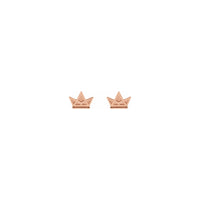 Intersected Crown Stud Earrings rose (14K) front - Popular Jewelry - New York