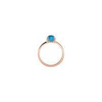 Oval Swiss Blue Topaz Cabochon Ring rose (14K) setting - Popular Jewelry - New York