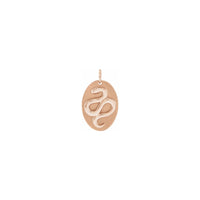 Snake Oval Medal Pendant rose (14K) front - Popular Jewelry - New York