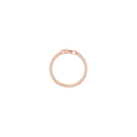 Tilted Crescent Moon Stackable Ring rose (14K) setting - Popular Jewelry - New York