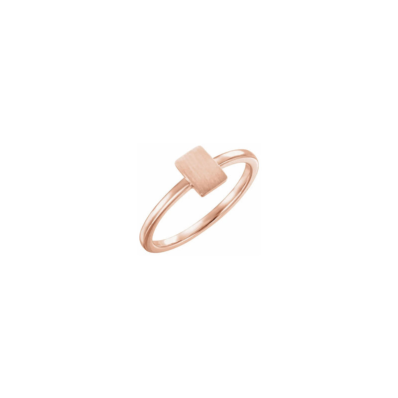 Vertical Rectangle Stackable Signet Ring rose (14K) main - Popular Jewelry - New York