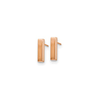 Vertical Straight Bar Stud Earrings rose (14K) side - Popular Jewelry - New York