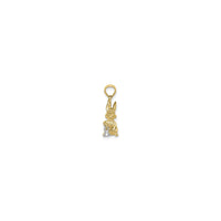 Bunny with Bell Pendant (14K) side - Popular Jewelry - New York