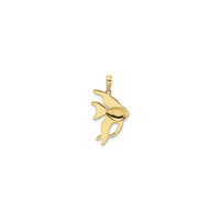 Two-Tone Textured Angel Fish Pendant (14K) back - Popular Jewelry - New York