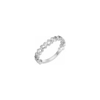 Alternating Heart Contours Ring white (14K) main - Popular Jewelry - New York