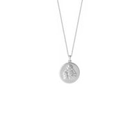 Buddha Medallion Necklace white (14K) front - Popular Jewelry - New York