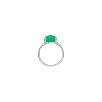 Chrysoprase Round Cabochon Ring white (14K) setting - Popular Jewelry - New York