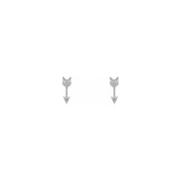 Diamond Arrow Stud Earrings white (14K) front - Popular Jewelry - New York