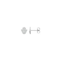 Diamond Mini Hamsa Stud Earrings white (14K) main - Popular Jewelry - New York