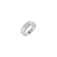 Engravable Beaded Ring white (14K) main - Popular Jewelry - New York