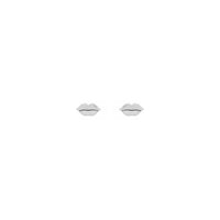 Kissy Lips Stud Earrings white (14K) front - Popular Jewelry - New York