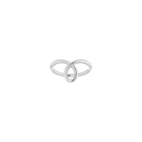 Looped Stackable Ring white (14K) front - Popular Jewelry - New York