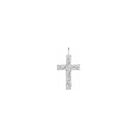 Nugget Cross Pendant white (14K) front - Popular Jewelry - New York