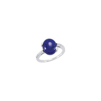 Oval Lapis and White Diamonds Ring (14K) main - Popular Jewelry - New York
