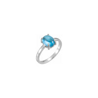 Oval Swiss Blue Topaz Cabochon Ring white (14K) main - Popular Jewelry - New York