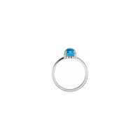 Oval Swiss Blue Topaz Cabochon Ring white (14K) setting - Popular Jewelry - New York