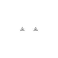 Pyramid Stud Earrings white (14K) front - Popular Jewelry - New York