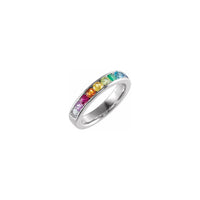 Rainbow Gemstone Channel Ring (14K) main - Popular Jewelry - New York