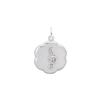 Treble Clef Scalloped Disc Charm white (14K) main - Popular Jewelry - New York