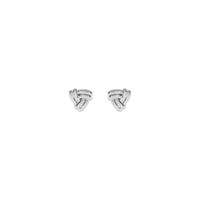 Triangle Knot Stud Earrings white (14K) front - Popular Jewelry - New York