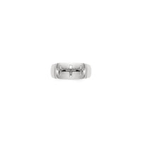 Triple Cross Cutout Ring white (14K) front - Popular Jewelry - New York