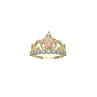 Tricolor Virgin Mary Crown-Tiara Ring (14K)